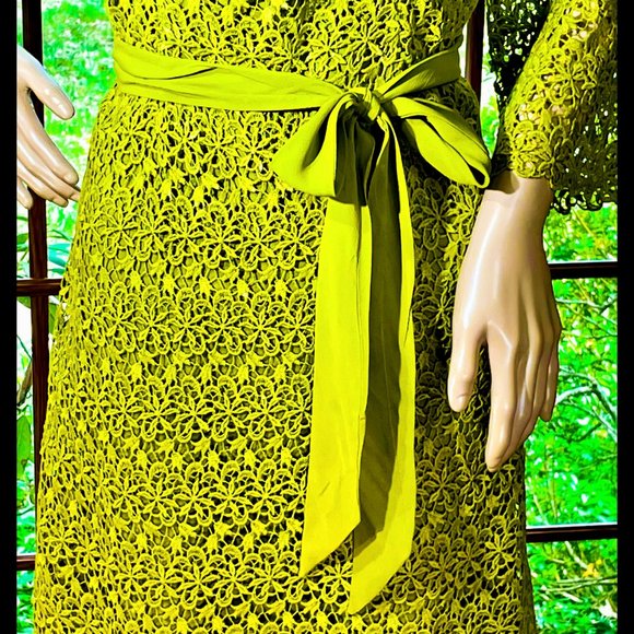 ▪️VTG▪️ALFRED WERBER▪️ILGWU▪️1960's 1970's Floral Lace Overlay Cotton Midi Dress - Picture 5 of 8